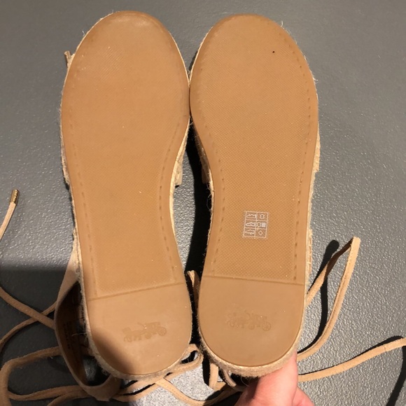 Coach | EUC Rita Suede Tan Espadrille Lace Up Size 7B - Picture 9 of 9